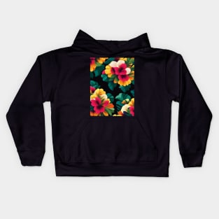 Begonias Dark Abstract Artwork Kids Hoodie